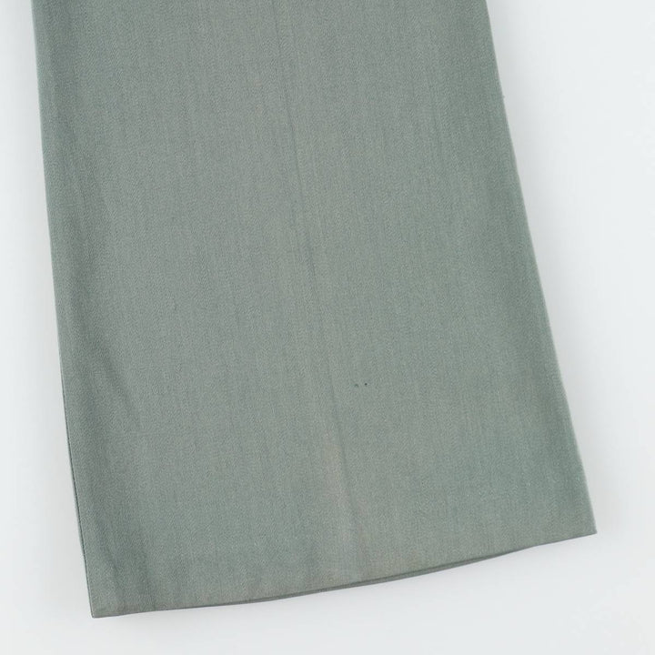UNKNOWN 1950'S Rayon Gabardine Flare Pants, Men's Size W34 (approx.), Vintage unclear Khaki type sage green Vintage Second Hand