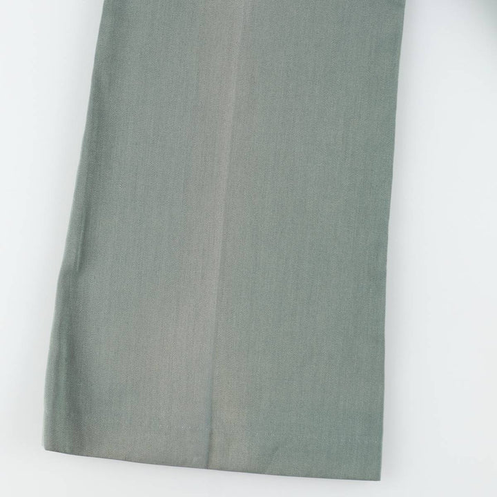 UNKNOWN 1950'S Rayon Gabardine Flare Pants, Men's Size W34 (approx.), Vintage unclear Khaki type sage green Vintage Second Hand