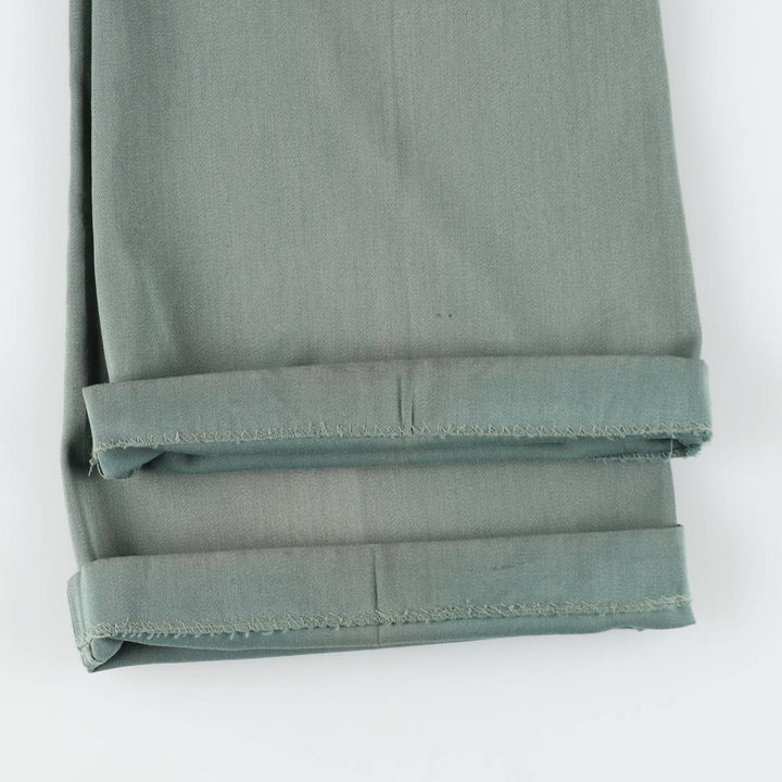 UNKNOWN 1950'S Rayon Gabardine Flare Pants, Men's Size W34 (approx.), Vintage unclear Khaki type sage green Vintage Second Hand