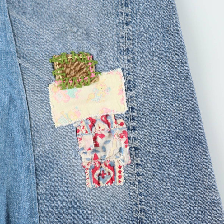 80'S Levi's 501 Remake Denim Long A-Line Skirt, Women's Size XL (Equivalent), Vintage unclear blue type Vintage Second Hand