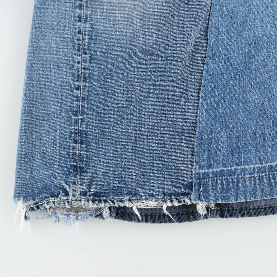 80'S Levi's 501 Remake Denim Long A-Line Skirt, Women's Size XL (Equivalent), Vintage unclear blue type Vintage Second Hand