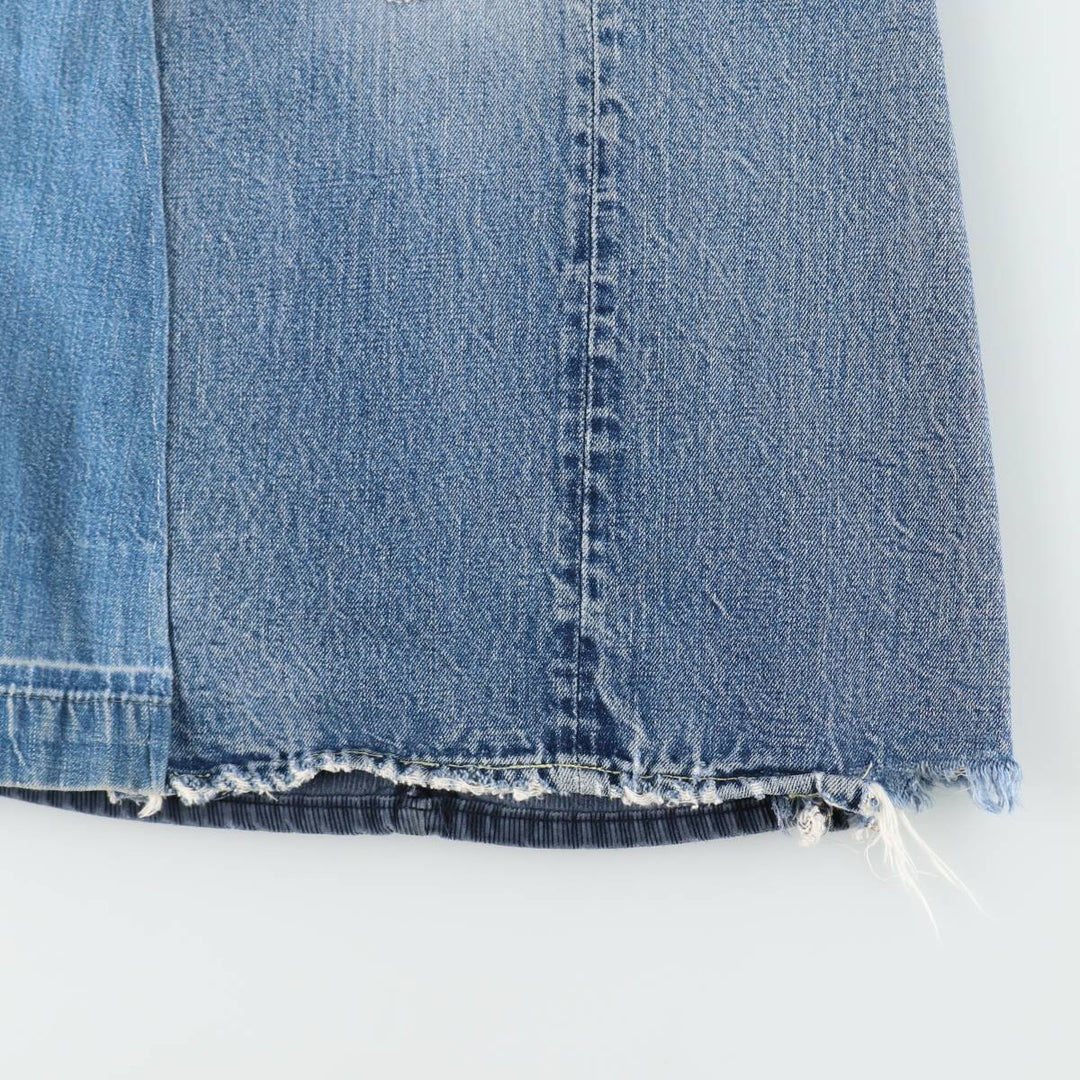 80'S Levi's 501 Remake Denim Long A-Line Skirt, Women's Size XL (Equivalent), Vintage unclear blue type Vintage Second Hand