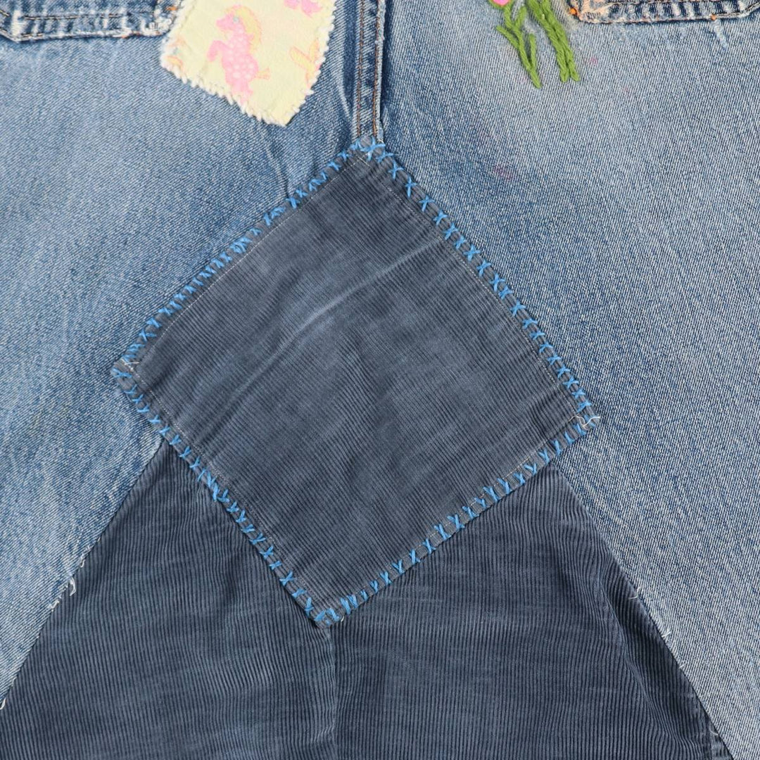 80'S Levi's 501 Remake Denim Long A-Line Skirt, Women's Size XL (Equivalent), Vintage unclear blue type Vintage Second Hand