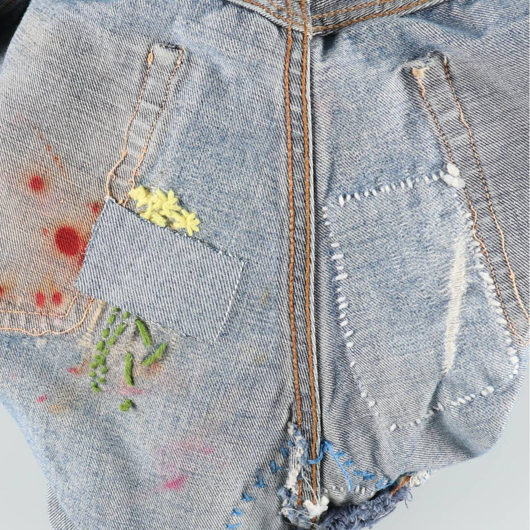 80'S Levi's 501 Remake Denim Long A-Line Skirt, Women's Size XL (Equivalent), Vintage unclear blue type Vintage Second Hand