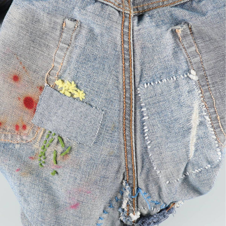 80'S Levi's 501 Remake Denim Long A-Line Skirt, Women's Size XL (Equivalent), Vintage unclear blue type Vintage Second Hand