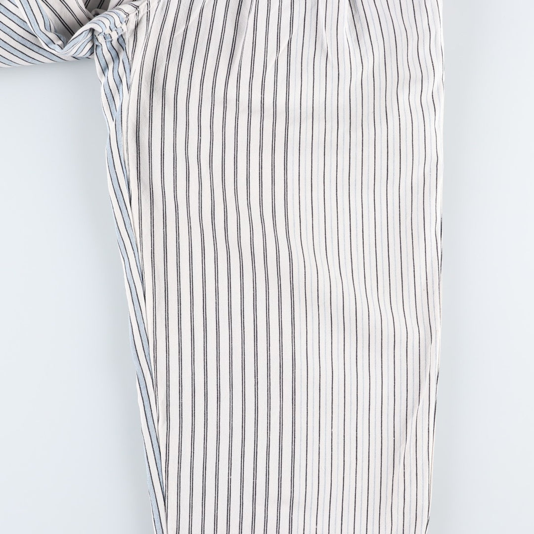 70s-80'S Marithé François Girbaud Stripe Pattern Two-Pleat Cotton Pants Women's L (W28 equivalent) Vintage unclear white type Vintage Second Hand