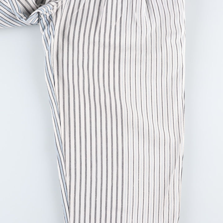 70s-80'S Marithé François Girbaud Stripe Pattern Two-Pleat Cotton Pants Women's L (W28 equivalent) Vintage unclear white type Vintage Second Hand