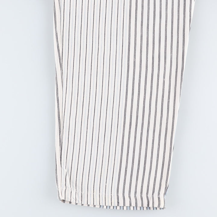 70s-80'S Marithé François Girbaud Stripe Pattern Two-Pleat Cotton Pants Women's L (W28 equivalent) Vintage unclear white type Vintage Second Hand