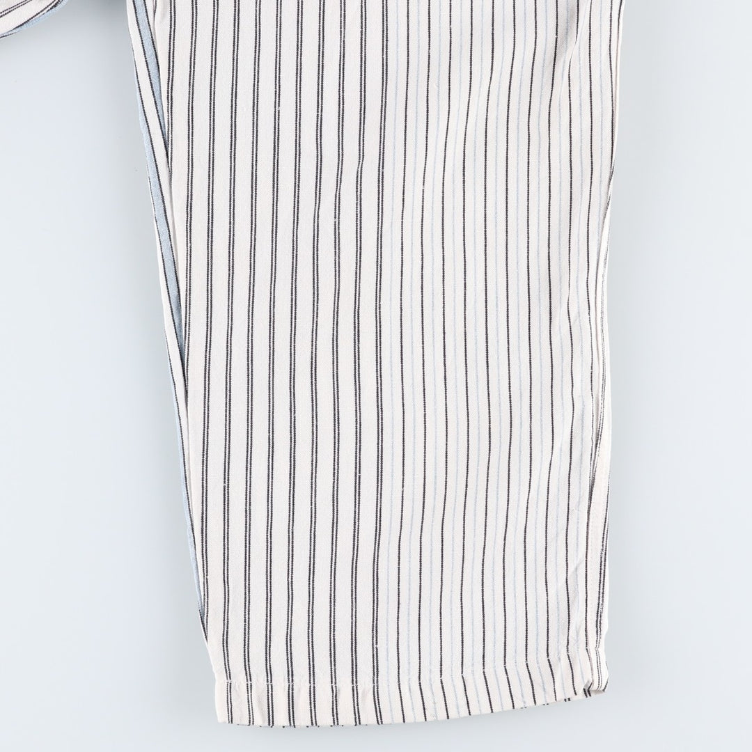 70s-80'S Marithé François Girbaud Stripe Pattern Two-Pleat Cotton Pants Women's L (W28 equivalent) Vintage unclear white type Vintage Second Hand