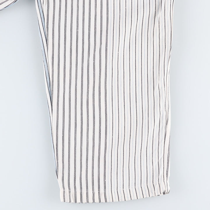 70s-80'S Marithé François Girbaud Stripe Pattern Two-Pleat Cotton Pants Women's L (W28 equivalent) Vintage unclear white type Vintage Second Hand