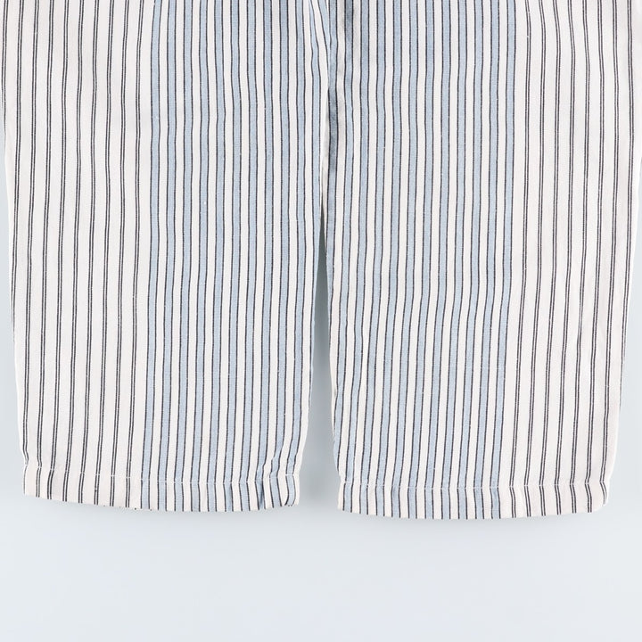 70s-80'S Marithé François Girbaud Stripe Pattern Two-Pleat Cotton Pants Women's L (W28 equivalent) Vintage unclear white type Vintage Second Hand