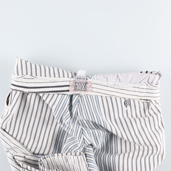 70s-80'S Marithé François Girbaud Stripe Pattern Two-Pleat Cotton Pants Women's L (W28 equivalent) Vintage unclear white type Vintage Second Hand