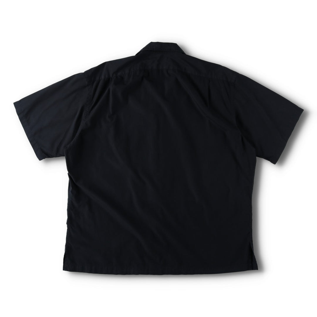 Ralph Lauren POLO by Ralph Lauren CLAYTON Short-Sleeve Open-Collar Cotton Shirt, Boxy Fit, Men's Size XL (approx.) cotton black type Vintage Second Hand