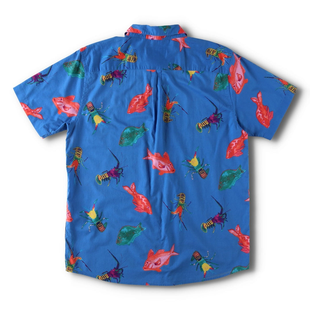 Patagonia Pataloha 52561SP20 All-over print Hawaiian Aloha shirt, men's size L (approx.) Organic cotton blue type Vintage Second Hand