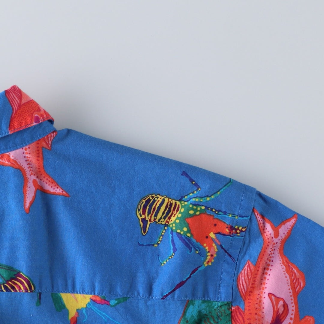 Patagonia Pataloha 52561SP20 All-over print Hawaiian Aloha shirt, men's size L (approx.) Organic cotton blue type Vintage Second Hand