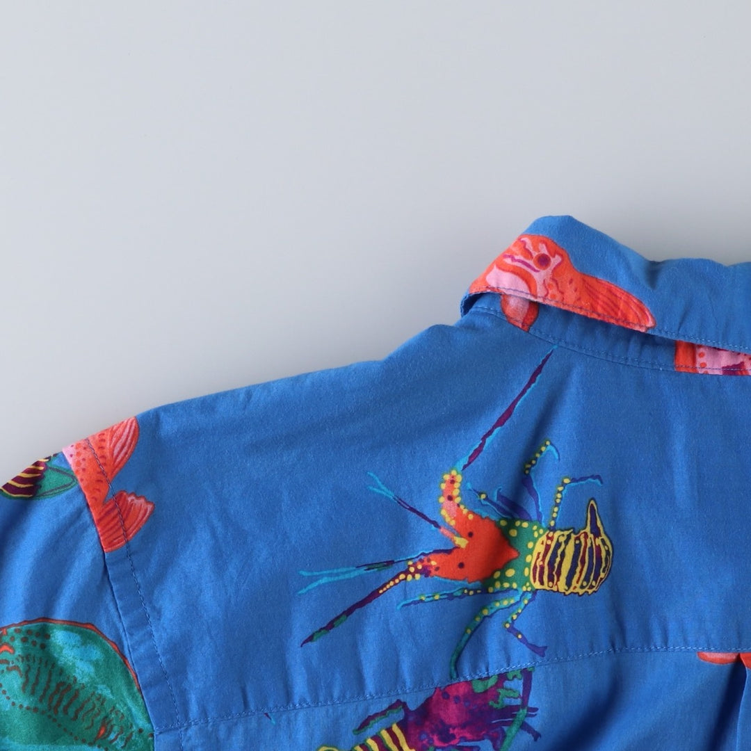 Patagonia Pataloha 52561SP20 All-over print Hawaiian Aloha shirt, men's size L (approx.) Organic cotton blue type Vintage Second Hand
