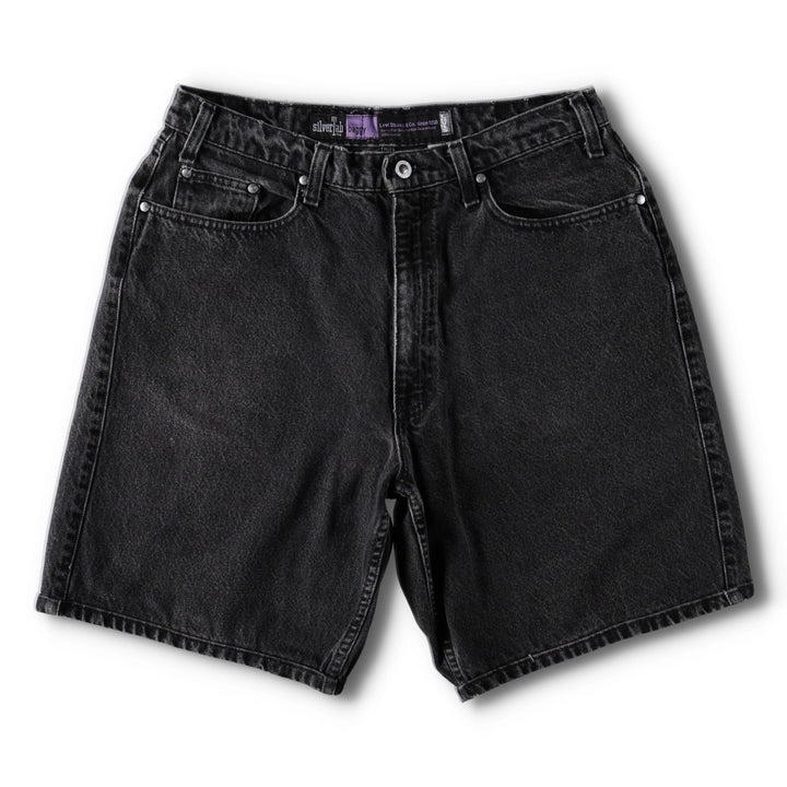 90'S Levi's Silver Tab Baggy Denim Shorts, Men's Size W33 (approx.), Vintage cotton black type Vintage Second Hand
