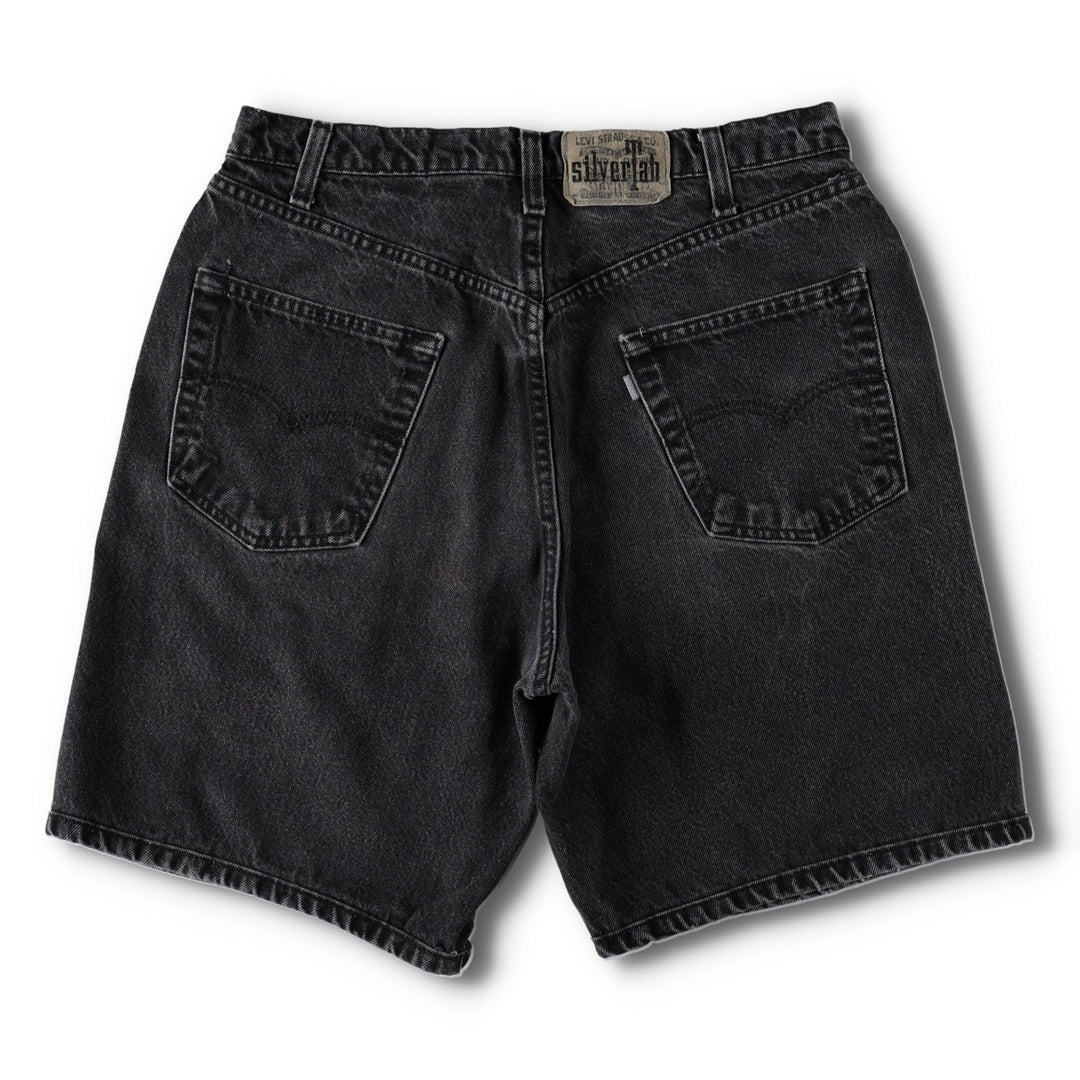90'S Levi's Silver Tab Baggy Denim Shorts, Men's Size W33 (approx.), Vintage cotton black type Vintage Second Hand