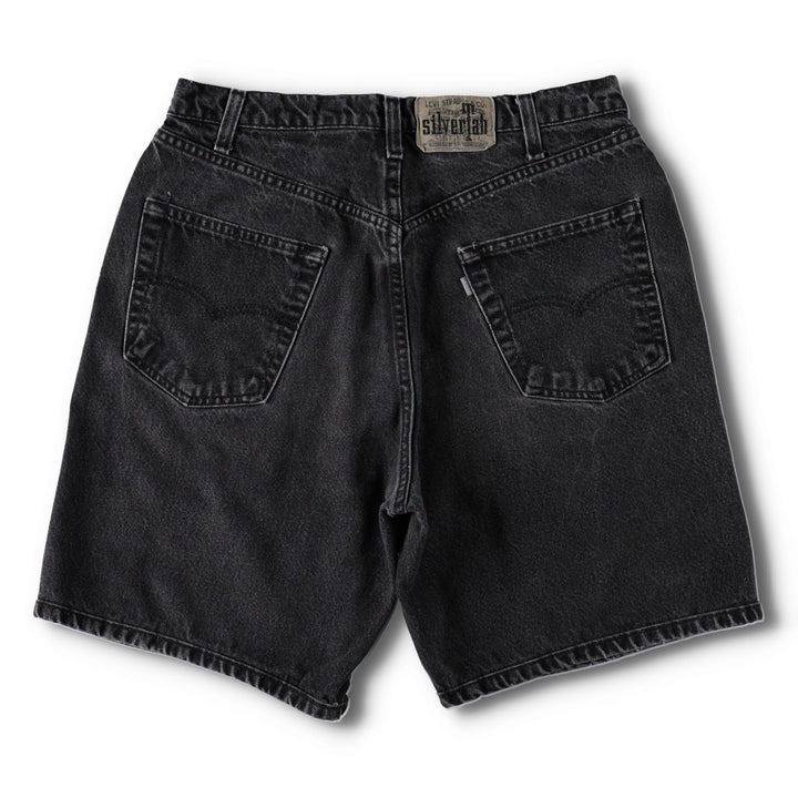 90'S Levi's Silver Tab Baggy Denim Shorts, Men's Size W33 (approx.), Vintage cotton black type Vintage Second Hand