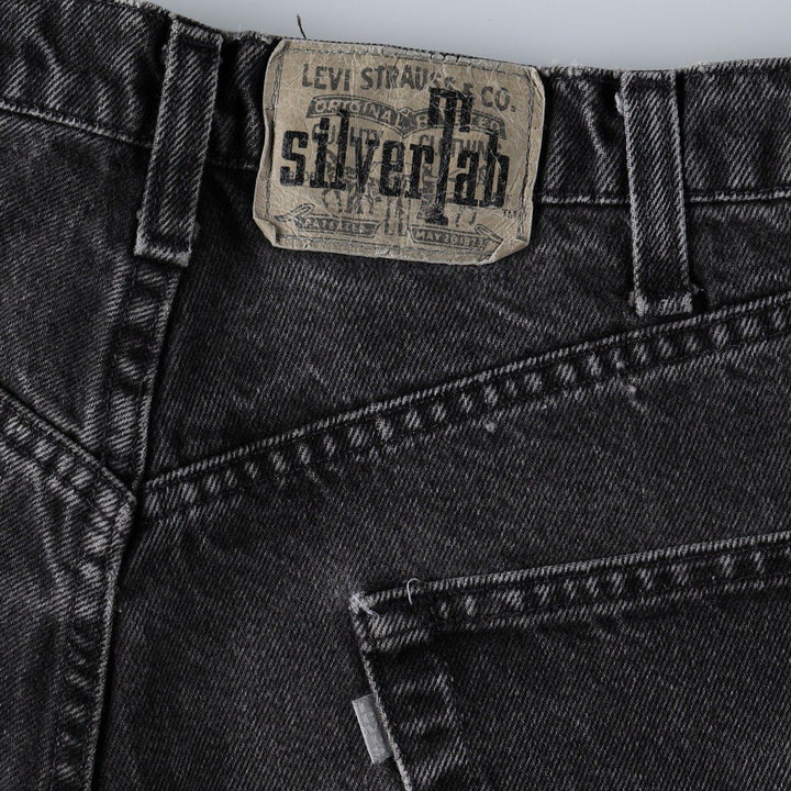 90'S Levi's Silver Tab Baggy Denim Shorts, Men's Size W33 (approx.), Vintage cotton black type Vintage Second Hand