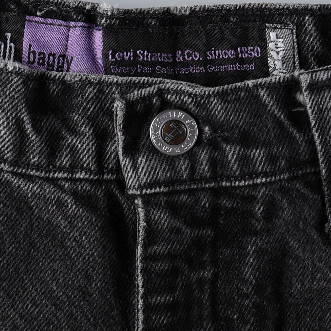 90'S Levi's Silver Tab Baggy Denim Shorts, Men's Size W33 (approx.), Vintage cotton black type Vintage Second Hand