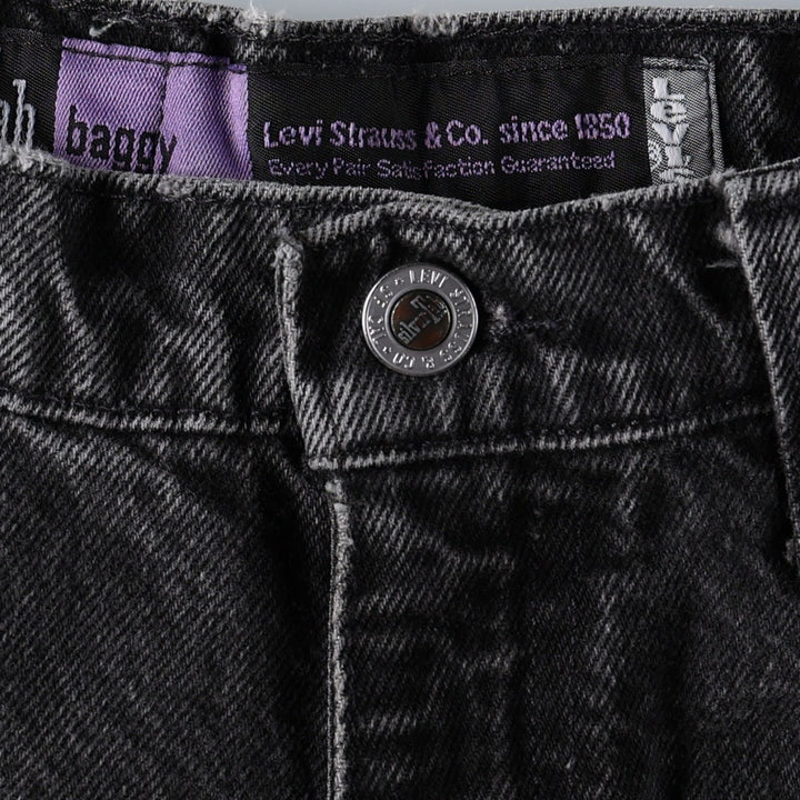 90'S Levi's Silver Tab Baggy Denim Shorts, Men's Size W33 (approx.), Vintage cotton black type Vintage Second Hand