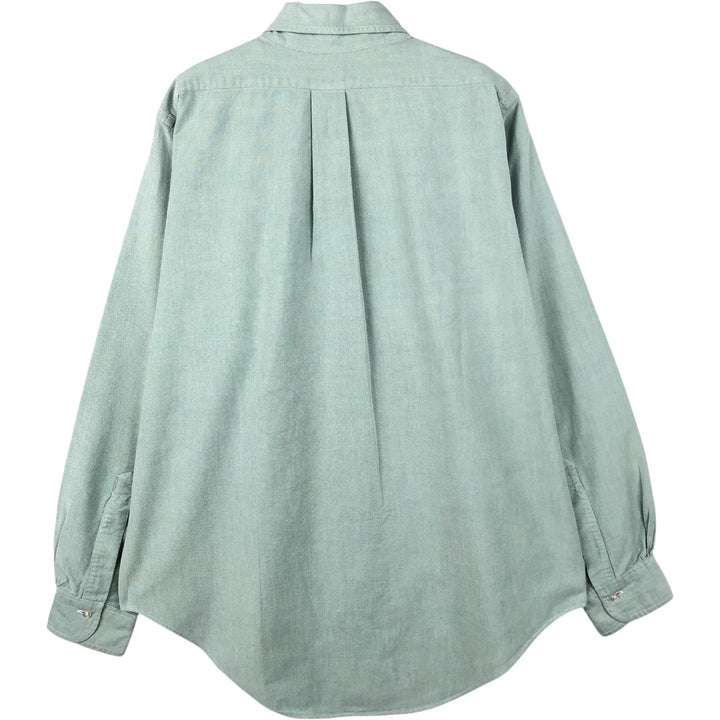 80s-90'S Brooks Brothers MAKERS 6-button long-sleeve button-down shirt, made in USA, men's size M equivalent, vintage. cotton green type Vintage Second Hand