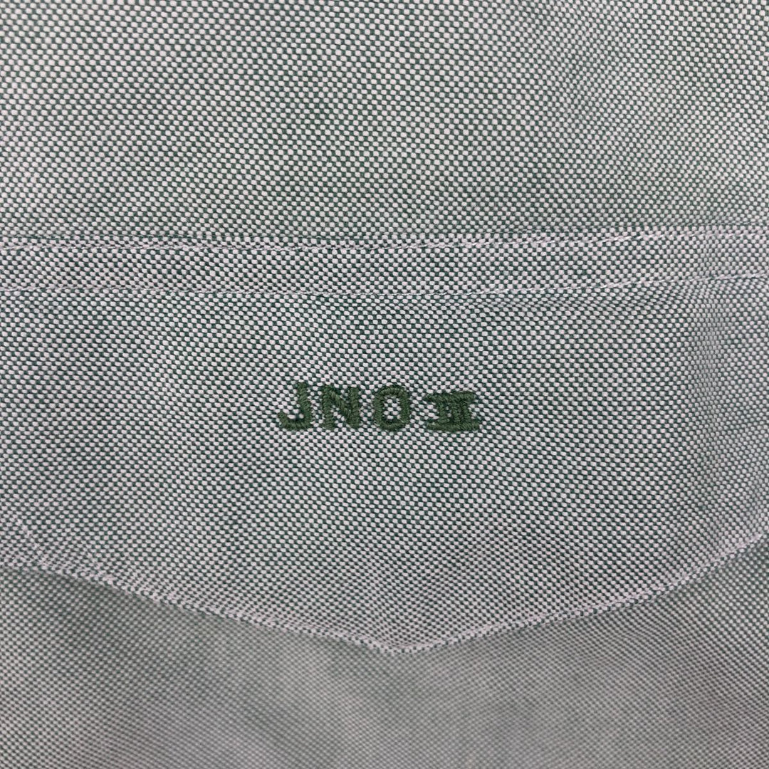80s-90'S Brooks Brothers MAKERS 6-button long-sleeve button-down shirt, made in USA, men's size M equivalent, vintage. cotton green type Vintage Second Hand