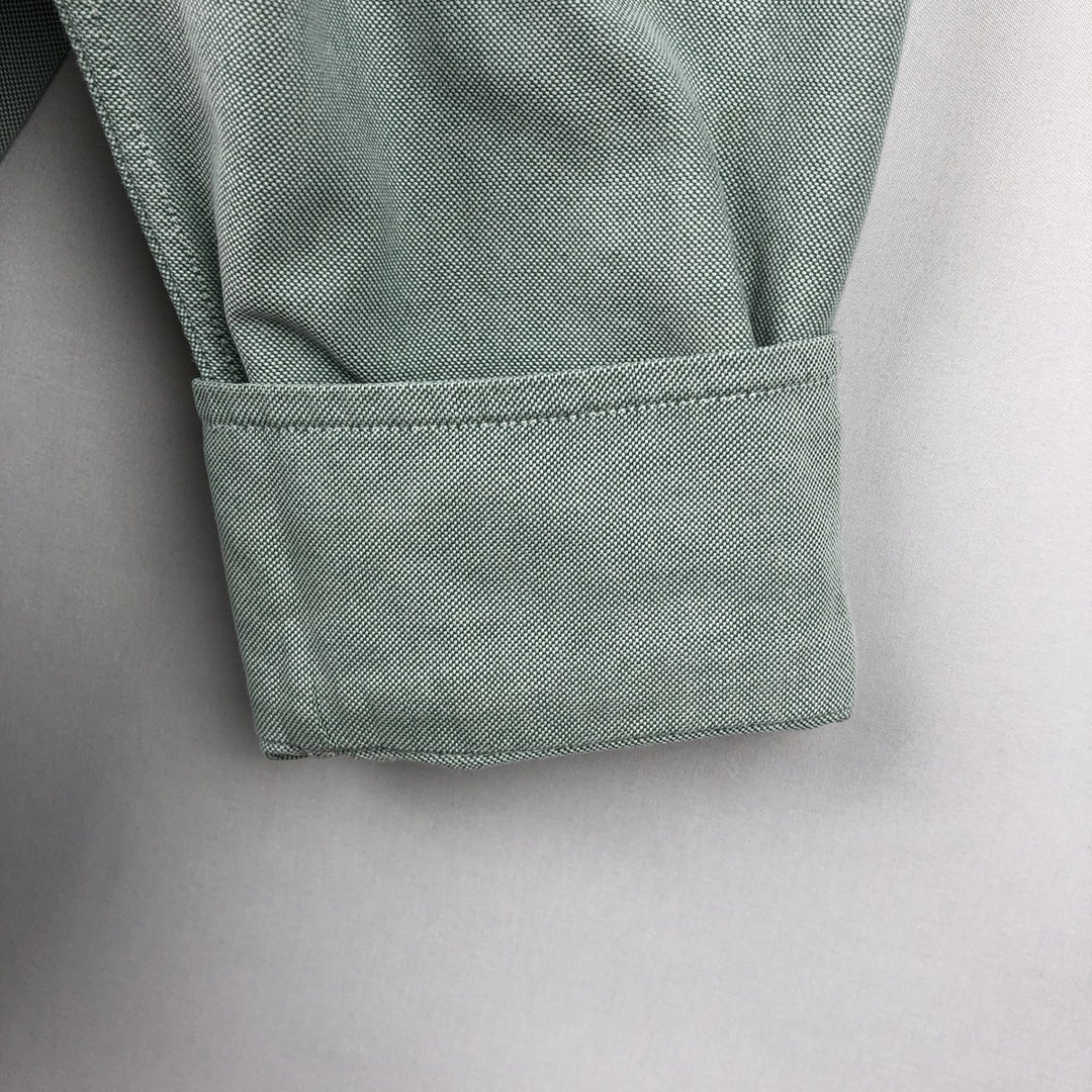 80s-90'S Brooks Brothers MAKERS 6-button long-sleeve button-down shirt, made in USA, men's size M equivalent, vintage. cotton green type Vintage Second Hand