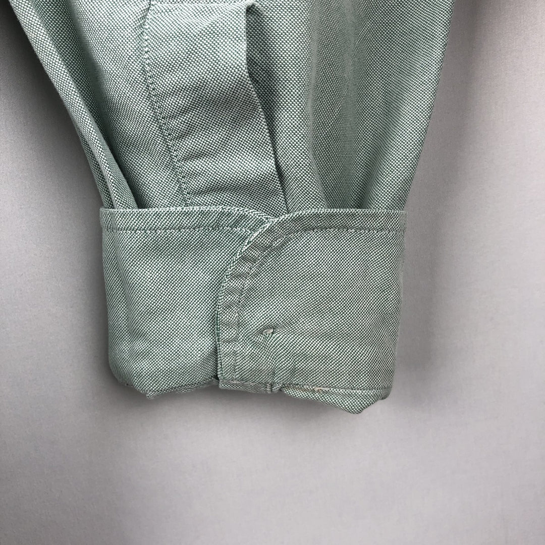 80s-90'S Brooks Brothers MAKERS 6-button long-sleeve button-down shirt, made in USA, men's size M equivalent, vintage. cotton green type Vintage Second Hand