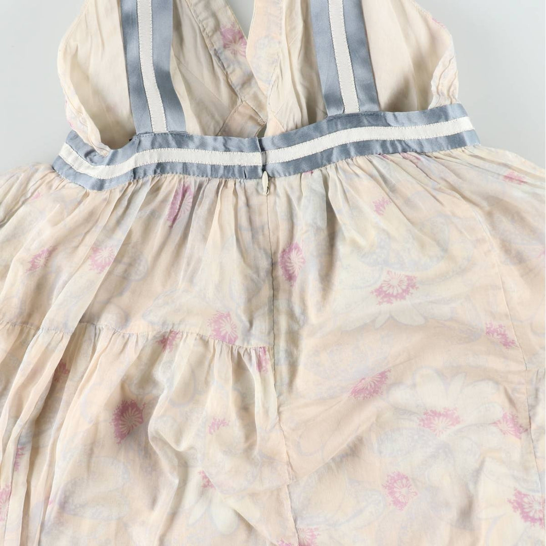 Marc Jacobs MARC BY MARC JACOBS all-over floral print maxi jumper dress, women's size M (approx.) cotton unbleached Vintage Second Hand