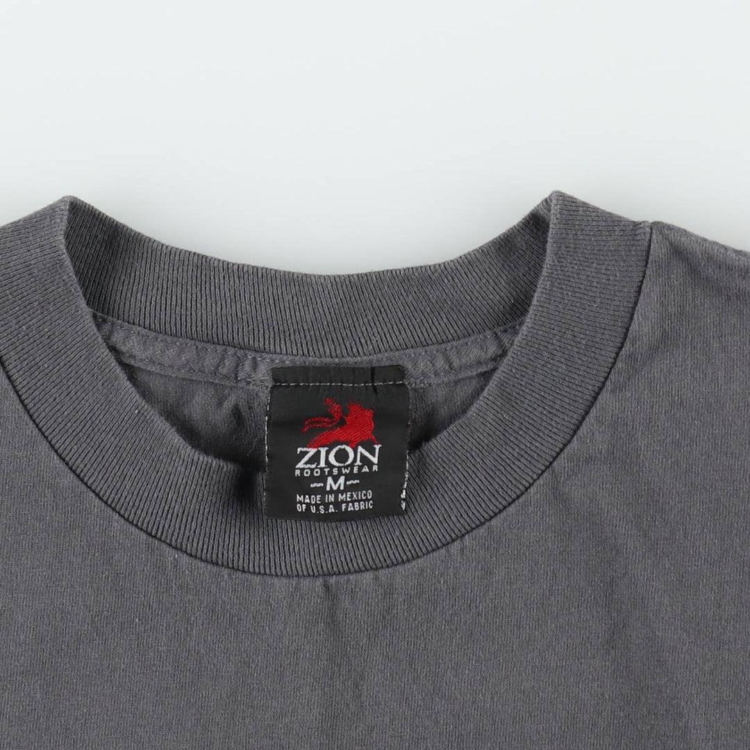2000'S ZION BOB MARLEY Band T-shirt (Men's size M) cotton Charcoal Vintage Second Hand