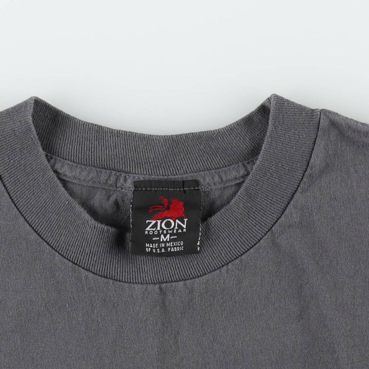 2000'S ZION BOB MARLEY Band T-shirt (Men's size M) cotton Charcoal Vintage Second Hand