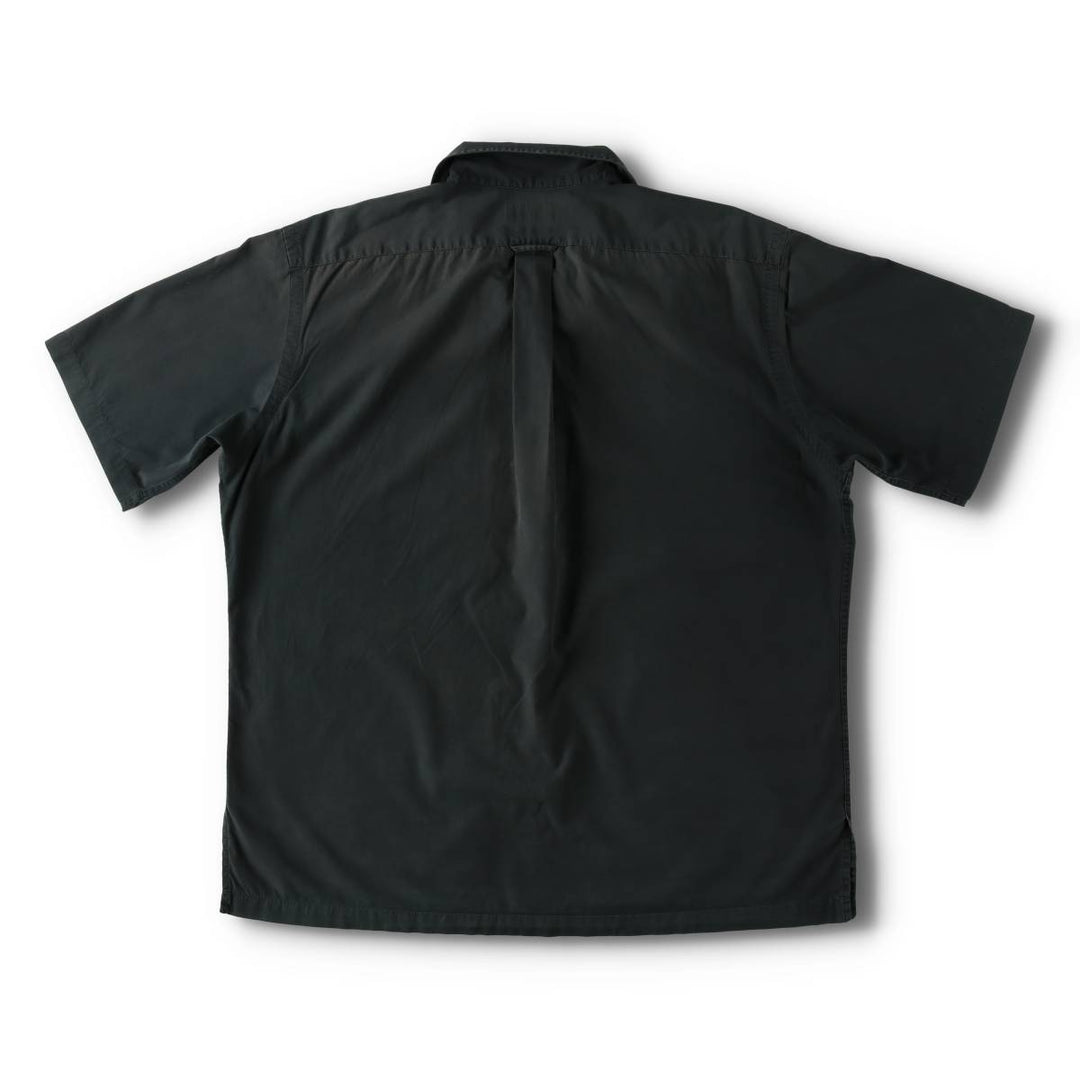 Ralph Lauren POLO by Ralph Lauren CALDWELL Short-Sleeve Open-Collar Cotton Shirt, Boxy Fit, Men's Size L (approx.) cotton Green type dark green Vintage Second Hand
