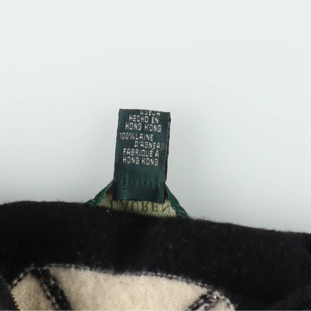Ralph Lauren LAUREN all-over Native Pattern wool knit half-zip sweater, women's size S (approx.) Lamb wool black type Vintage Second Hand
