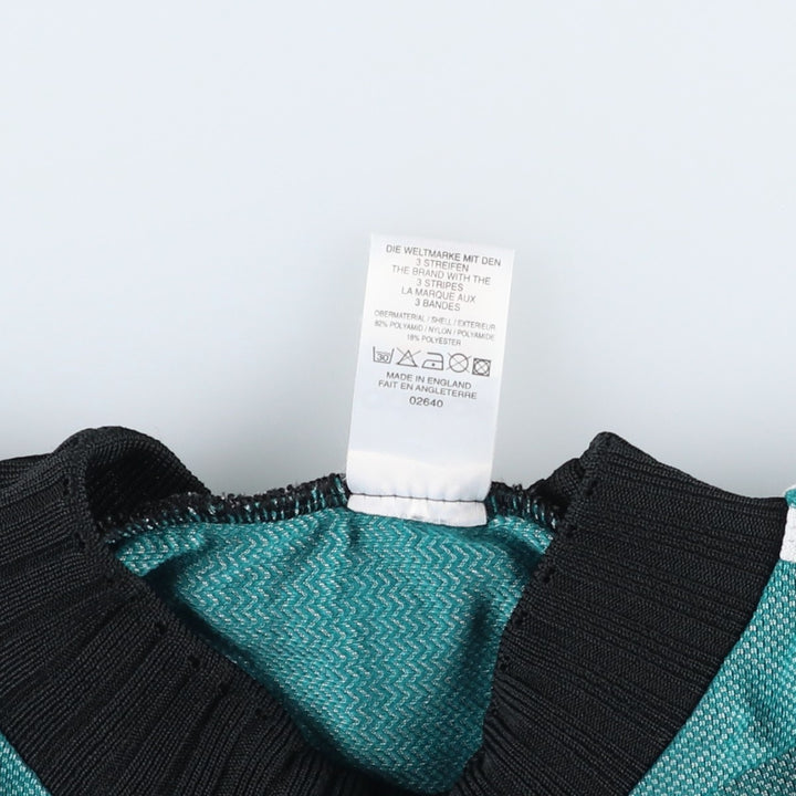 90'S Adidas Premier League Newcastle United FC Mock Neck Soccer Jersey Game Shirt Nylon blue type Vintage Second Hand