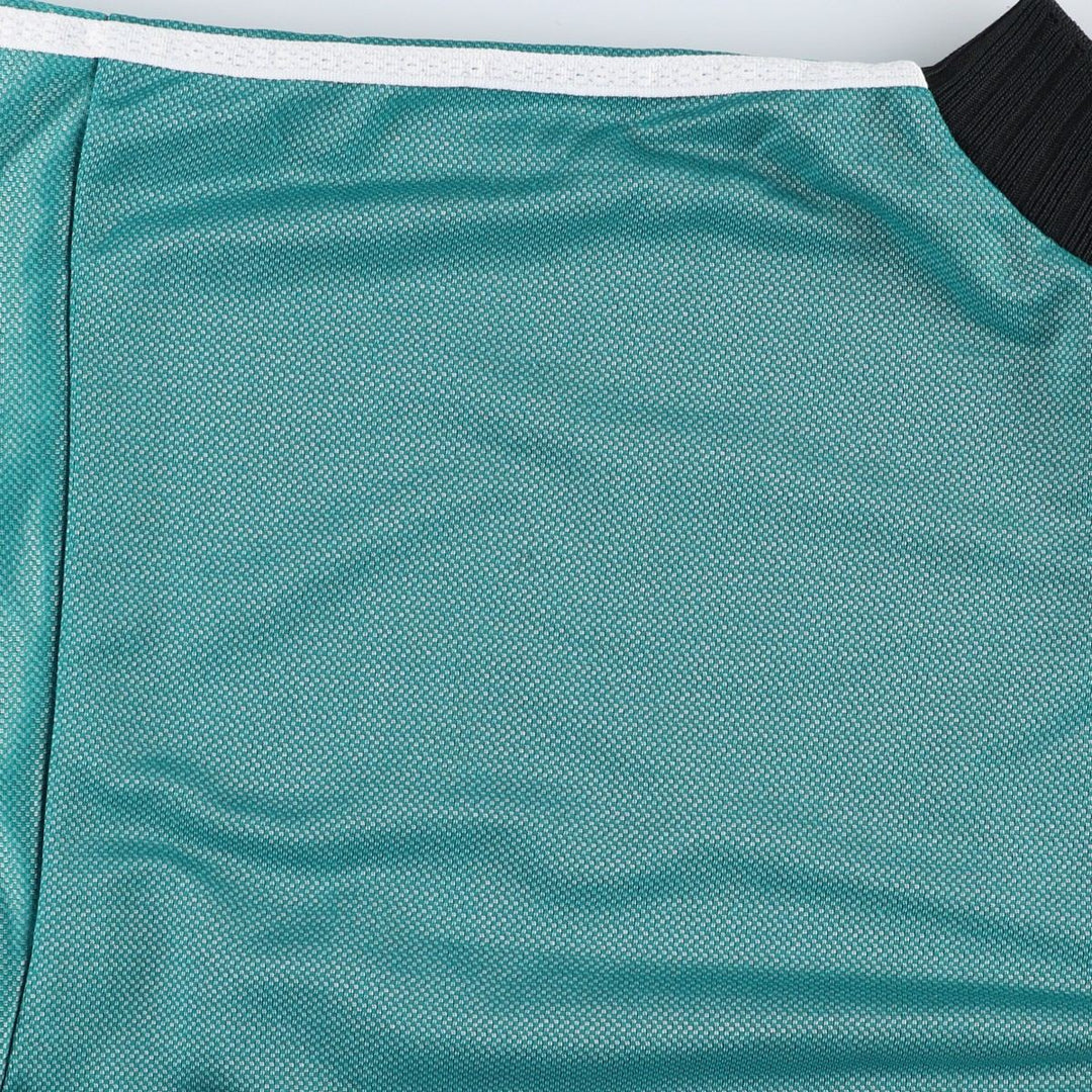 90'S Adidas Premier League Newcastle United FC Mock Neck Soccer Jersey Game Shirt Nylon blue type Vintage Second Hand