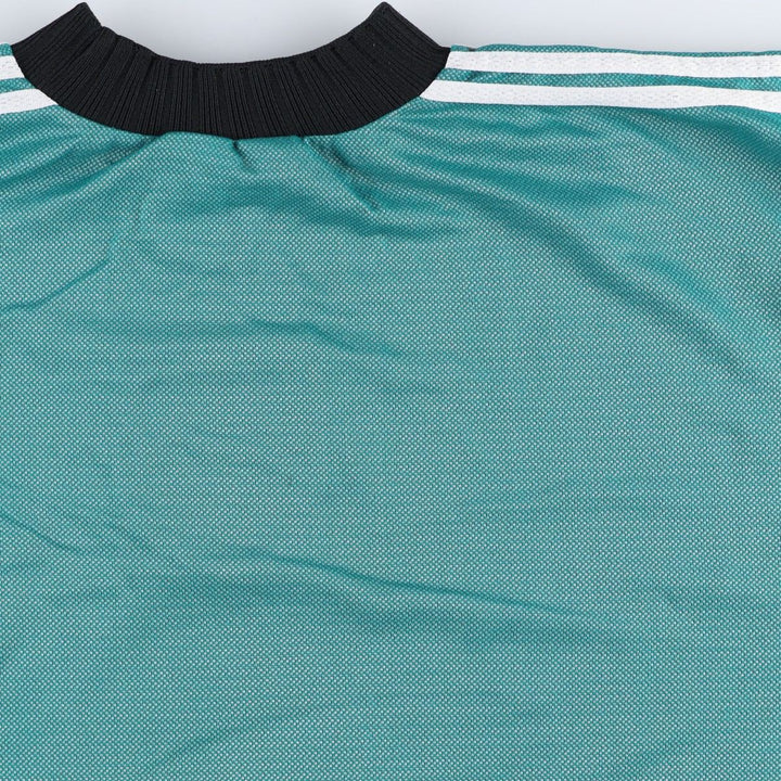 90'S Adidas Premier League Newcastle United FC Mock Neck Soccer Jersey Game Shirt Nylon blue type Vintage Second Hand