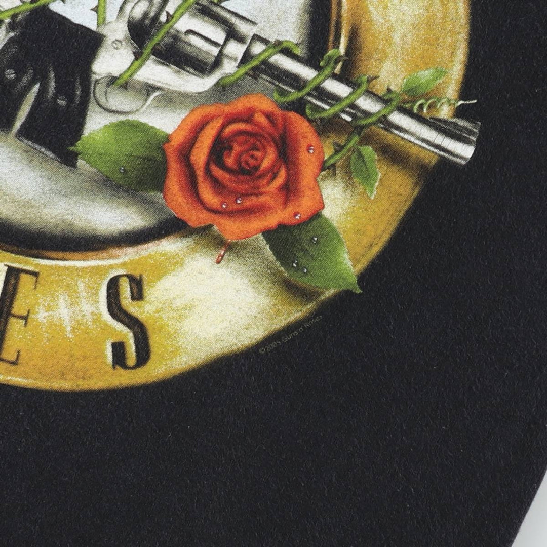 2000'S Artimonde Guns N' Roses Print Floral Band T-Shirt (Men's Size S) cotton black type Vintage Second Hand