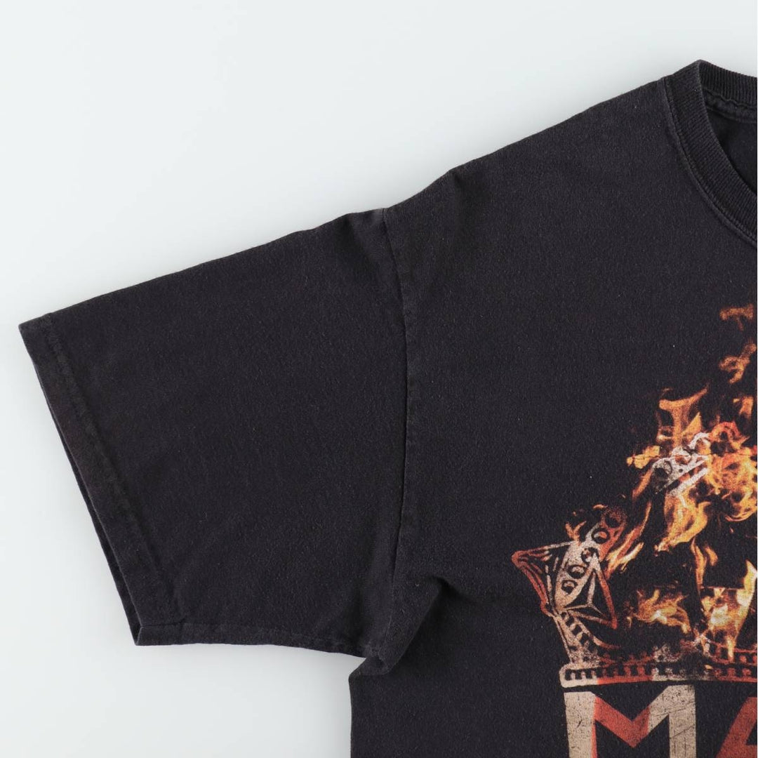 2000'S Hanes Heavyweight Marilyn Manson Fire Pattern Band T-Shirt (Men's Size M) cotton black type Vintage Second Hand