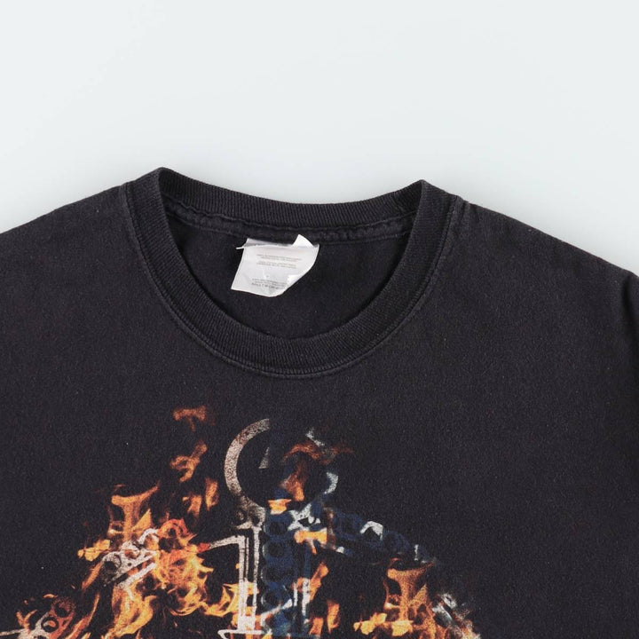 2000'S Hanes Heavyweight Marilyn Manson Fire Pattern Band T-Shirt (Men's Size M) cotton black type Vintage Second Hand