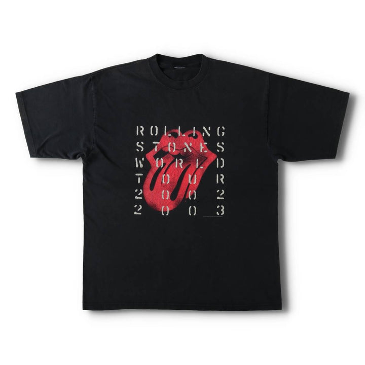 2000'S The Rolling Stones Licks Tour Band T-shirt (Men's size L equivalent) unclear black type Vintage Second Hand