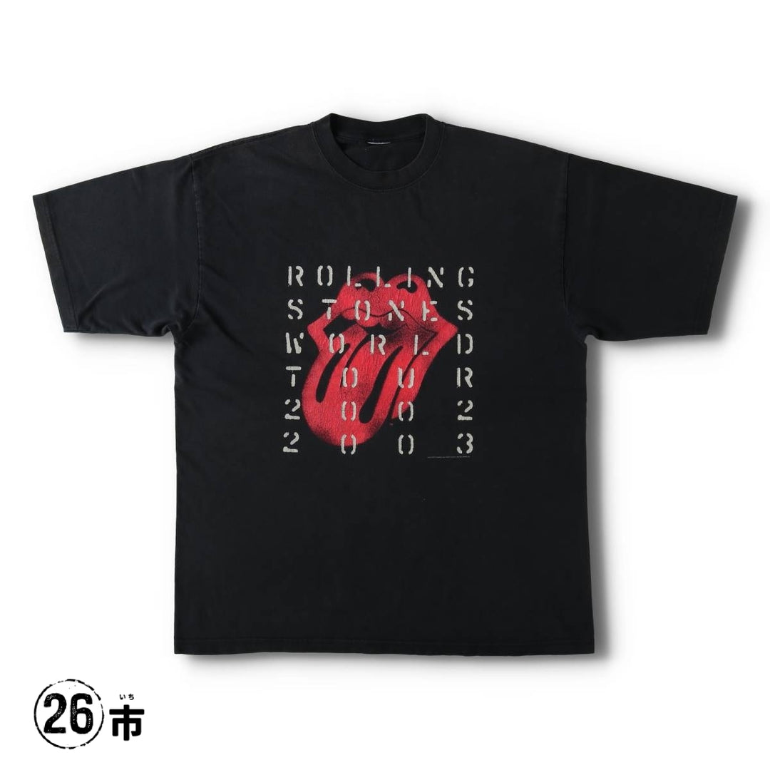 2000'S The Rolling Stones Licks Tour Band T-shirt (Men's size L equivalent) unclear black type Vintage Second Hand