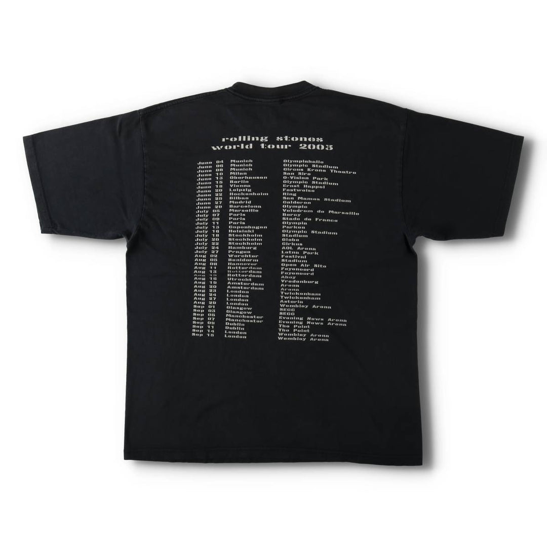 2000'S The Rolling Stones Licks Tour Band T-shirt (Men's size L equivalent) unclear black type Vintage Second Hand