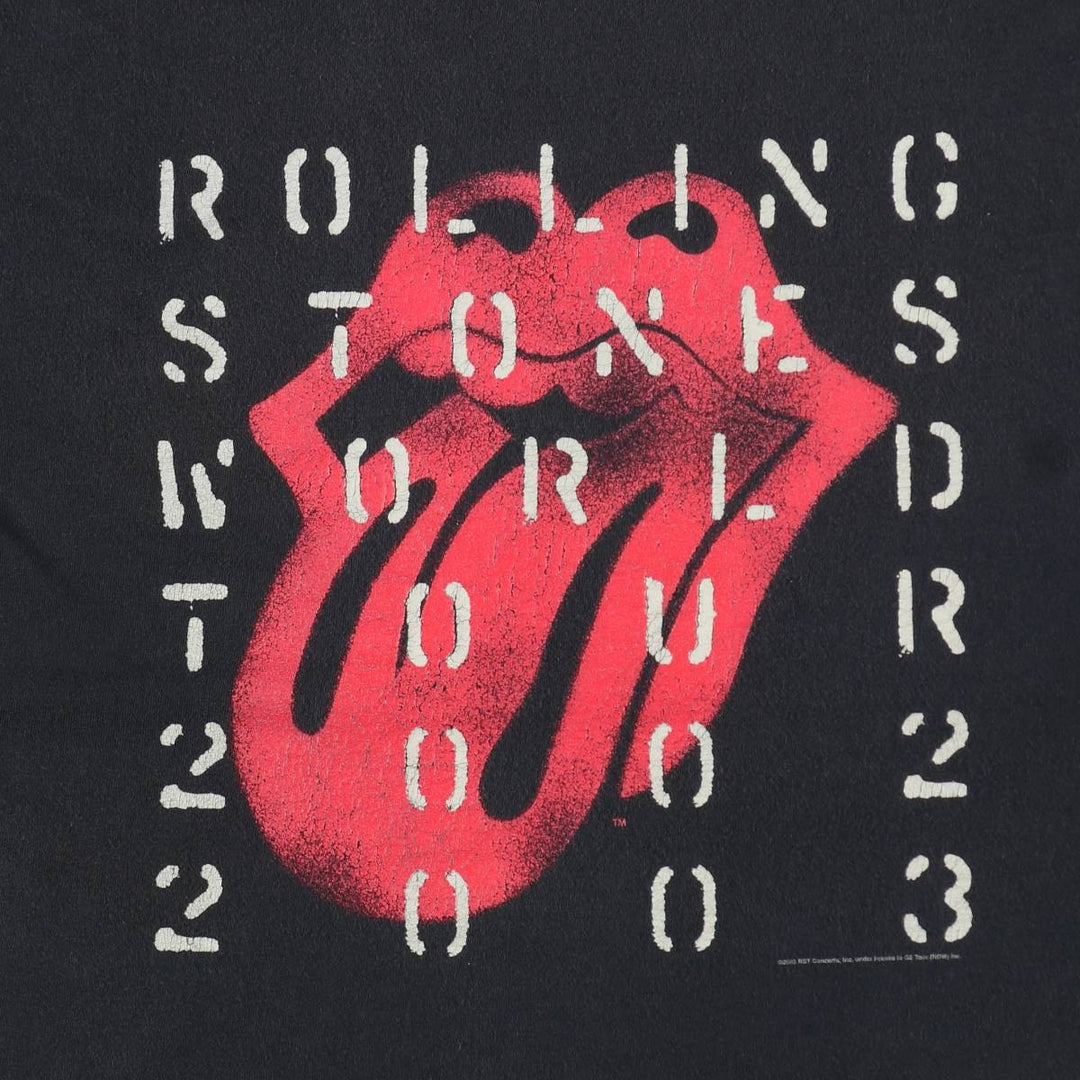 2000'S The Rolling Stones Licks Tour Band T-shirt (Men's size L equivalent) unclear black type Vintage Second Hand