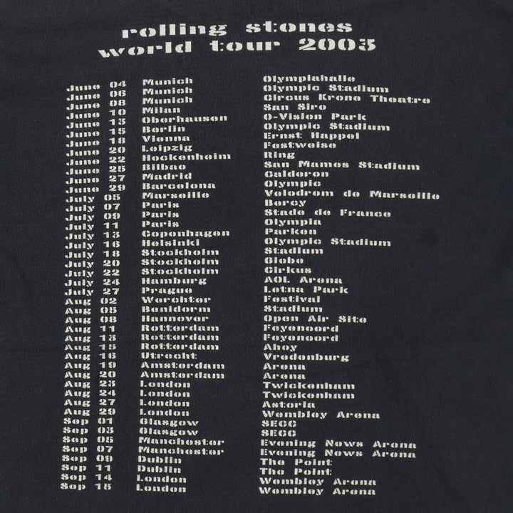 2000'S The Rolling Stones Licks Tour Band T-shirt (Men's size L equivalent) unclear black type Vintage Second Hand