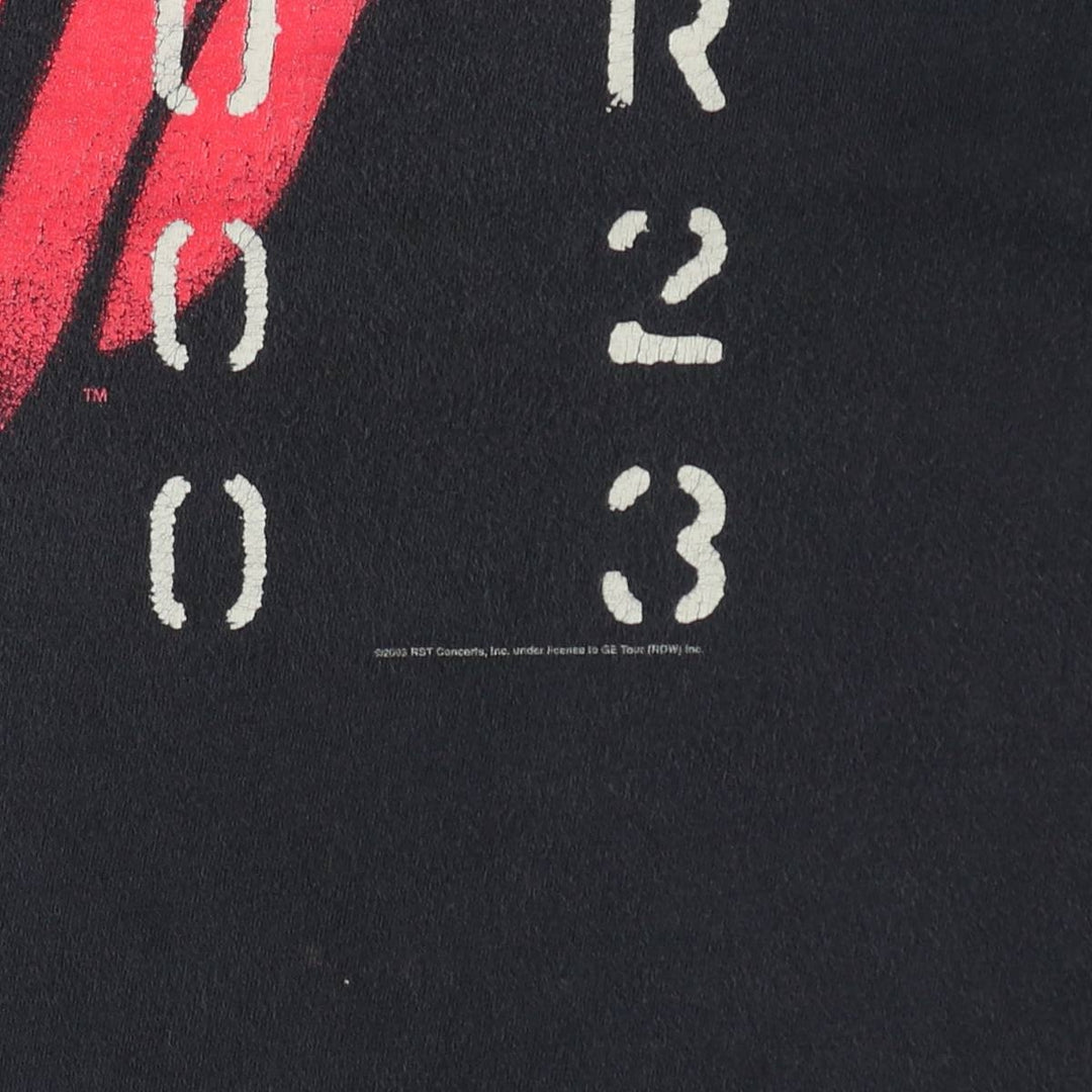 2000'S The Rolling Stones Licks Tour Band T-shirt (Men's size L equivalent) unclear black type Vintage Second Hand