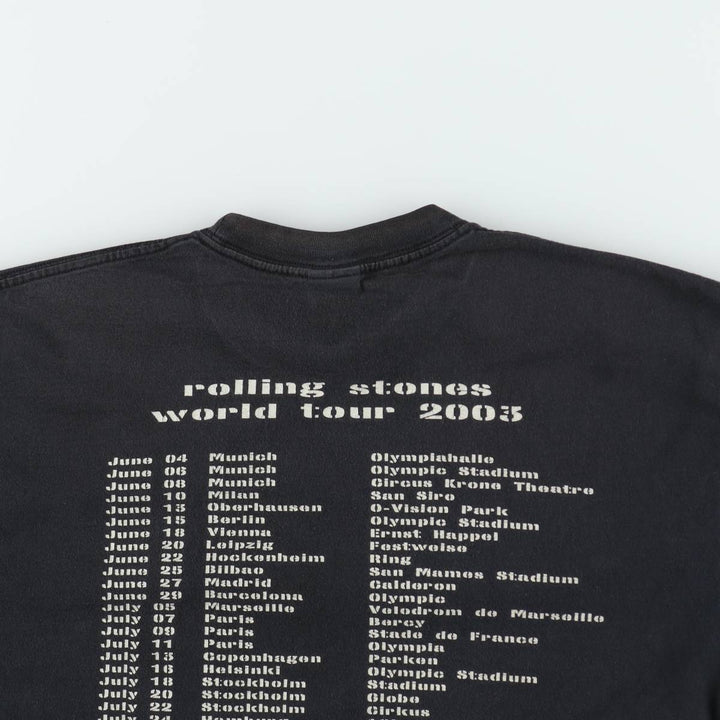2000'S The Rolling Stones Licks Tour Band T-shirt (Men's size L equivalent) unclear black type Vintage Second Hand