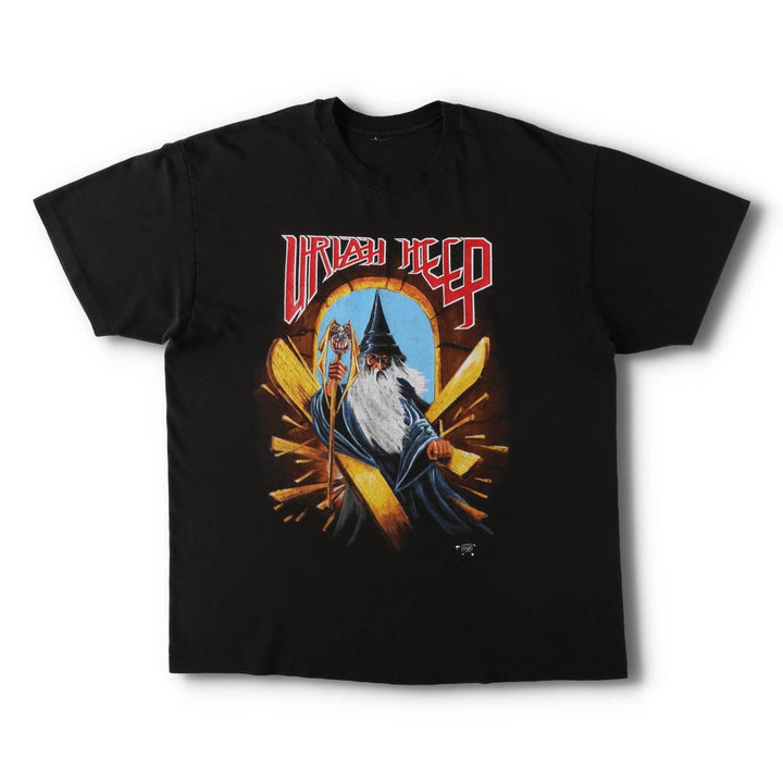 90'S URIAH HEEP BACKSTAGE PASS WORLD TOUR Band T-shirt, Men's Size L (approx.), Vintage unclear black type Vintage Second Hand