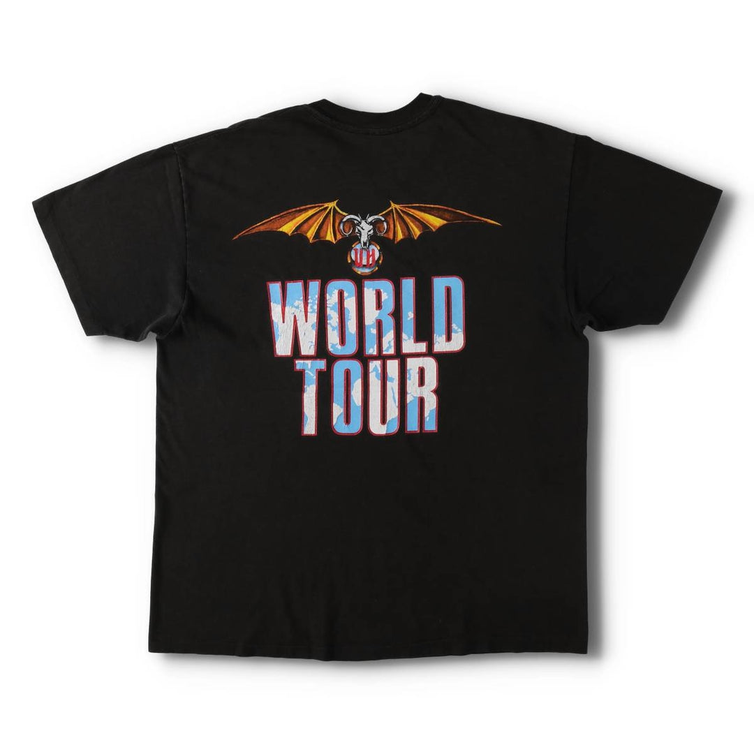 90'S URIAH HEEP BACKSTAGE PASS WORLD TOUR Band T-shirt, Men's Size L (approx.), Vintage unclear black type Vintage Second Hand